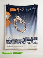 Hermès Winter Paris Horse Bracelet Flannel Throw Blanket IMG_5380